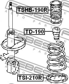 Febest TSHB-190R - Qoruyucu qapaq / Körük, amortizator furqanavto.az