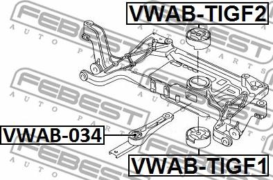 Febest VWAB-034 - Tutacaq, mühərrik montajı furqanavto.az