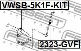 Febest VWSB-5K1F-KIT - Təmir dəsti, stabilizatorun asqısı furqanavto.az