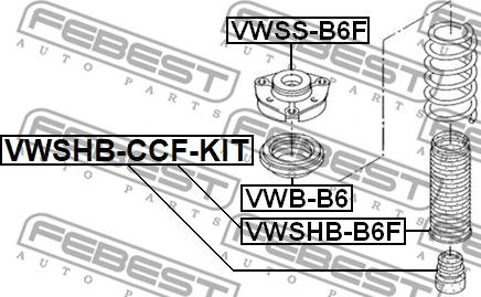 Febest VWSHB-CCF-KIT - Toz örtüyü dəsti, amortizator furqanavto.az