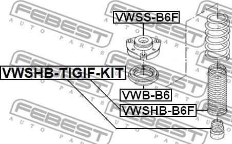 Febest VWSHB-TIGIF-KIT - Toz örtüyü dəsti, amortizator furqanavto.az