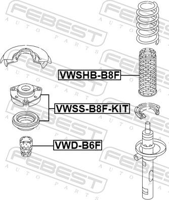 Febest VWSS-B8F-KIT - Üst Strut Montajı furqanavto.az