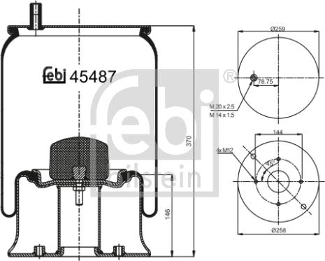 Febi Bilstein 45487 - Körük, pnevmatik asqı furqanavto.az