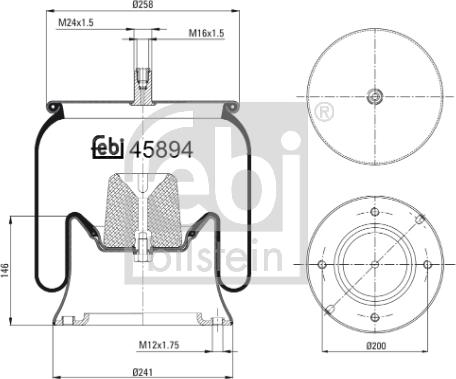 Febi Bilstein 45894 - Körük, pnevmatik asqı furqanavto.az