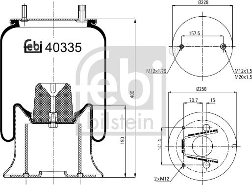 Febi Bilstein 40335 - Körük, pnevmatik asqı furqanavto.az