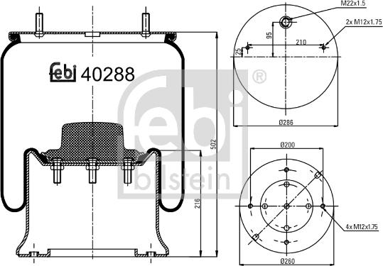 Febi Bilstein 40288 - Körük, pnevmatik asqı furqanavto.az