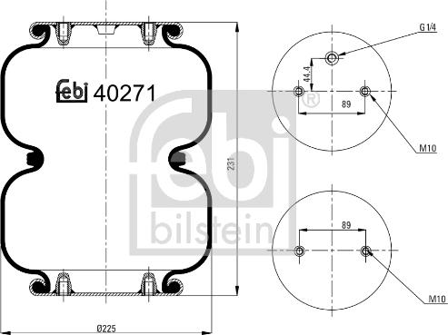 Febi Bilstein 40271 - Körük, pnevmatik asqı furqanavto.az