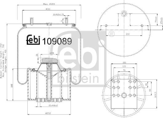 Febi Bilstein 109089 - Körük, pnevmatik asqı furqanavto.az