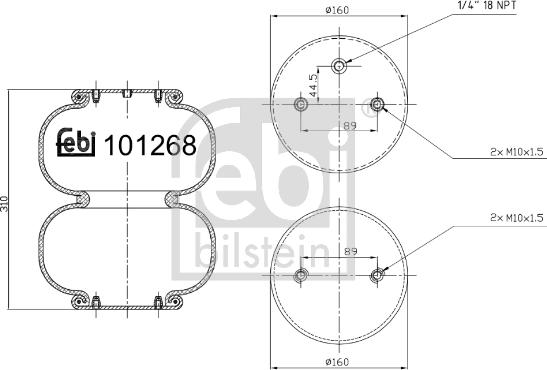 Febi Bilstein 101268 - Körük, pnevmatik asqı furqanavto.az