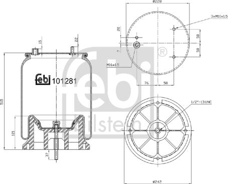 Febi Bilstein 101281 - Körük, pnevmatik asqı furqanavto.az