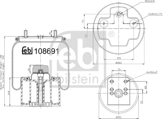 Febi Bilstein 108691 - Körük, pnevmatik asqı www.furqanavto.az