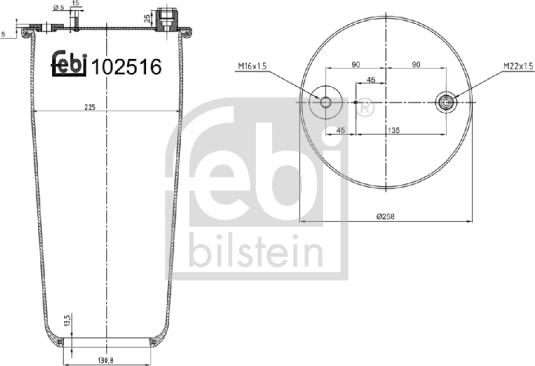 Febi Bilstein 102516 - Körük, pnevmatik asqı furqanavto.az