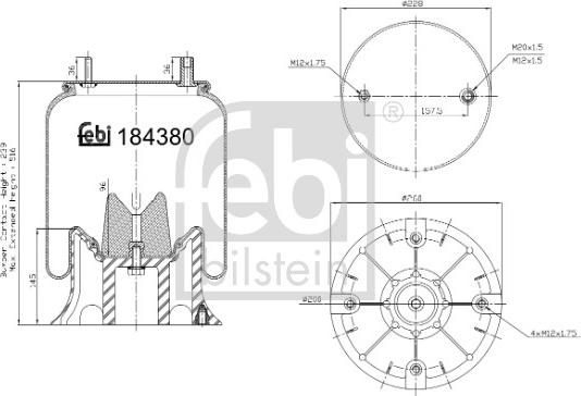 Febi Bilstein 184380 - Körük, pnevmatik asqı furqanavto.az