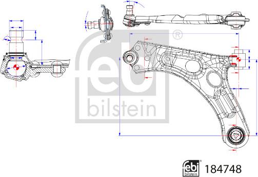 Febi Bilstein 184748 - Yolun idarəedici qolu furqanavto.az