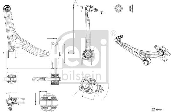 Febi Bilstein 186141 - Yolun idarəedici qolu furqanavto.az