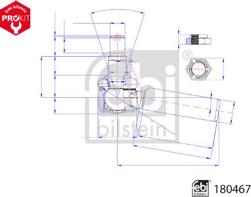 Febi Bilstein 180467 - Bağlama çubuğunun sonu furqanavto.az