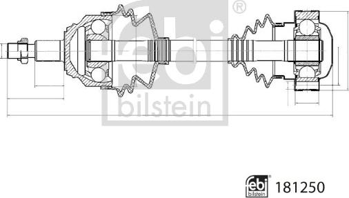 Febi Bilstein 181250 - Sürücü mili furqanavto.az