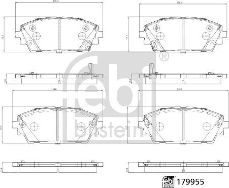 Febi Bilstein 179955 - Əyləc altlığı dəsti, əyləc diski furqanavto.az