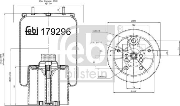 Febi Bilstein 179296 - Körük, pnevmatik asqı furqanavto.az