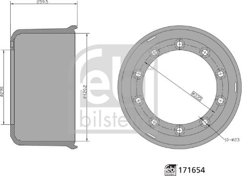 Febi Bilstein 171654 - Əyləc barabanı furqanavto.az