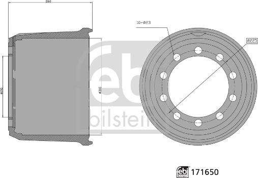 Febi Bilstein 171650 - Əyləc barabanı furqanavto.az