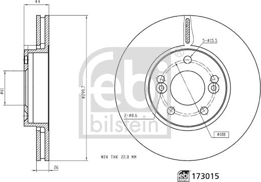 Febi Bilstein 173015 - Əyləc Diski furqanavto.az