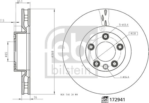 Febi Bilstein 172941 - Əyləc Diski furqanavto.az