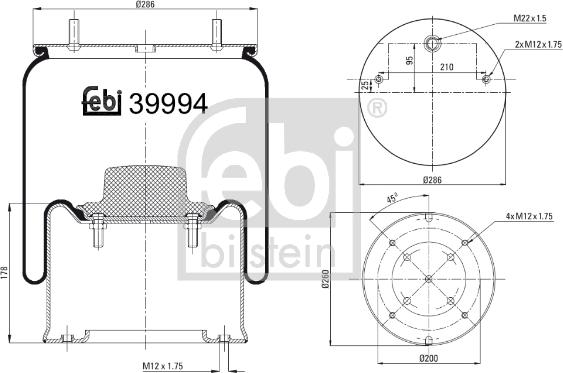 Febi Bilstein 39994 - Körük, pnevmatik asqı furqanavto.az