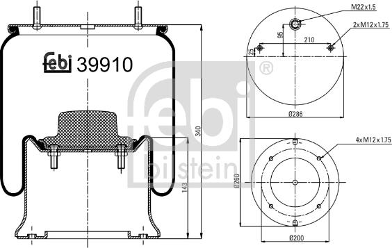 Febi Bilstein 39910 - Körük, pnevmatik asqı furqanavto.az