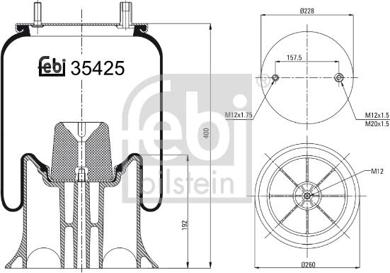 Febi Bilstein 39425 - Körük, pnevmatik asqı furqanavto.az