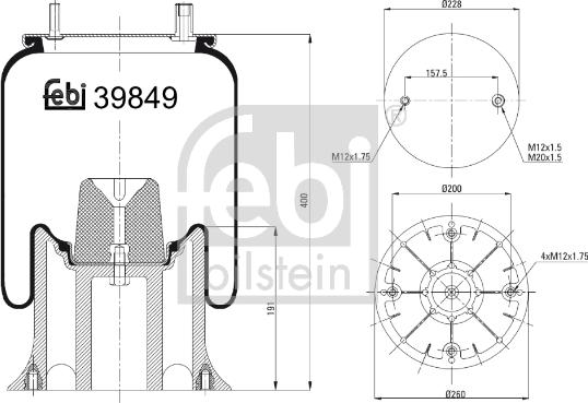 Febi Bilstein 39849 - Körük, pnevmatik asqı furqanavto.az