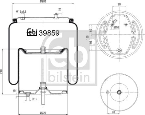 Febi Bilstein 39859 - Körük, pnevmatik asqı furqanavto.az