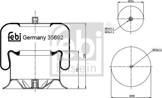 Febi Bilstein 35692 - Körük, pnevmatik asqı furqanavto.az