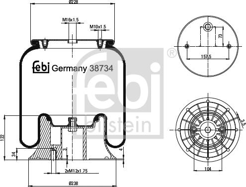 Febi Bilstein 38734 - Körük, pnevmatik asqı furqanavto.az