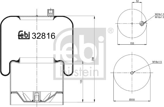 Febi Bilstein 32816 - Körük, pnevmatik asqı furqanavto.az