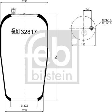 Febi Bilstein 32817 - Körük, pnevmatik asqı furqanavto.az