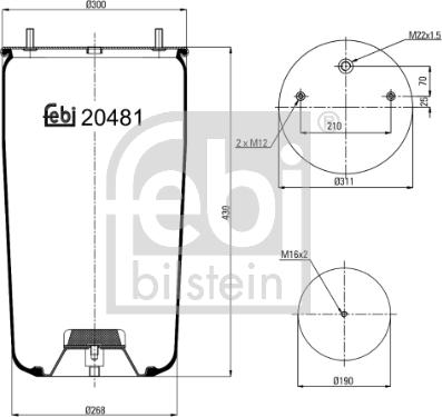 Febi Bilstein 20481 - Körük, pnevmatik asqı furqanavto.az