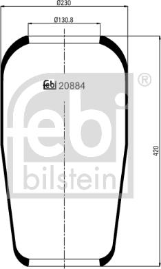 Febi Bilstein 20884 - Körük, pnevmatik asqı furqanavto.az