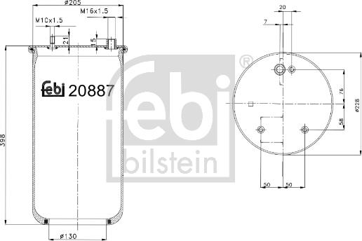 Febi Bilstein 20887 - Körük, pnevmatik asqı furqanavto.az