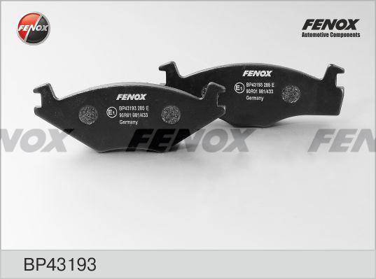 Fenox BP43193 - Əyləc altlığı dəsti, əyləc diski furqanavto.az