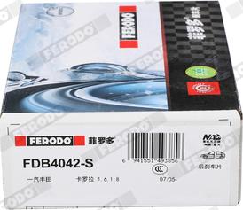 Ferodo FDB4042-S - Əyləc altlığı dəsti, əyləc diski furqanavto.az