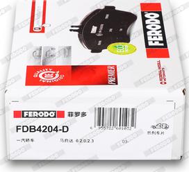Ferodo FDB4204-D - Əyləc altlığı dəsti, əyləc diski furqanavto.az
