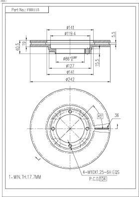 FI.BA FBD115 - Əyləc Diski furqanavto.az