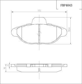 FI.BA FBP4043 - Əyləc altlığı dəsti, əyləc diski furqanavto.az