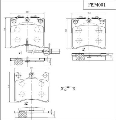 FI.BA FBP4001 - Əyləc altlığı dəsti, əyləc diski furqanavto.az