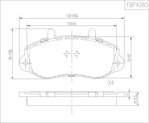 FI.BA FBP4385 - Əyləc altlığı dəsti, əyləc diski furqanavto.az