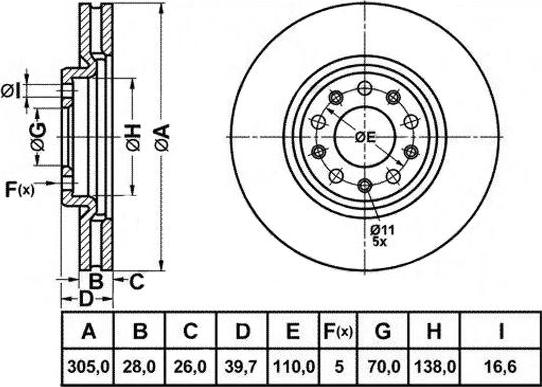 FIT FR0996V - Əyləc Diski furqanavto.az