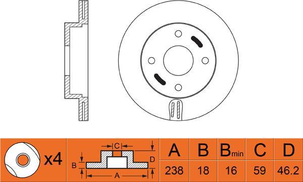 FIT FR0345V - Əyləc Diski furqanavto.az