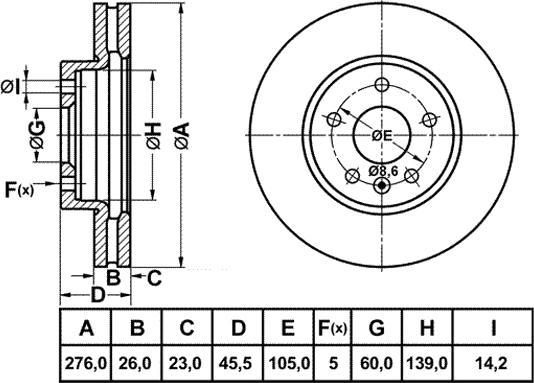 FIT FR0734V - Əyləc Diski furqanavto.az