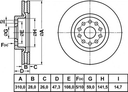 FIT FR1001V - Əyləc Diski furqanavto.az